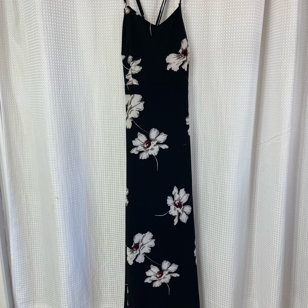 Elegant Black Floral Dress